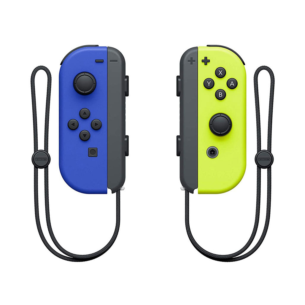 A Photo Of Nintendo Joy-Con (L/R) Blue and Neon Yellow Controllers