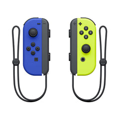 A Photo Of Nintendo Joy-Con (L/R) Blue and Neon Yellow Controllers
