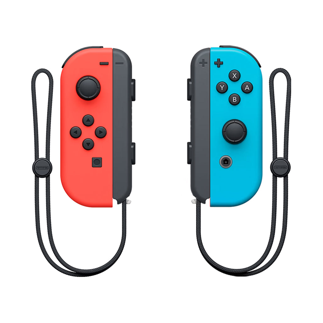 A Photo Of Nintendo Joy-Con (L/R) Neon Red and Neon Blue Controllers