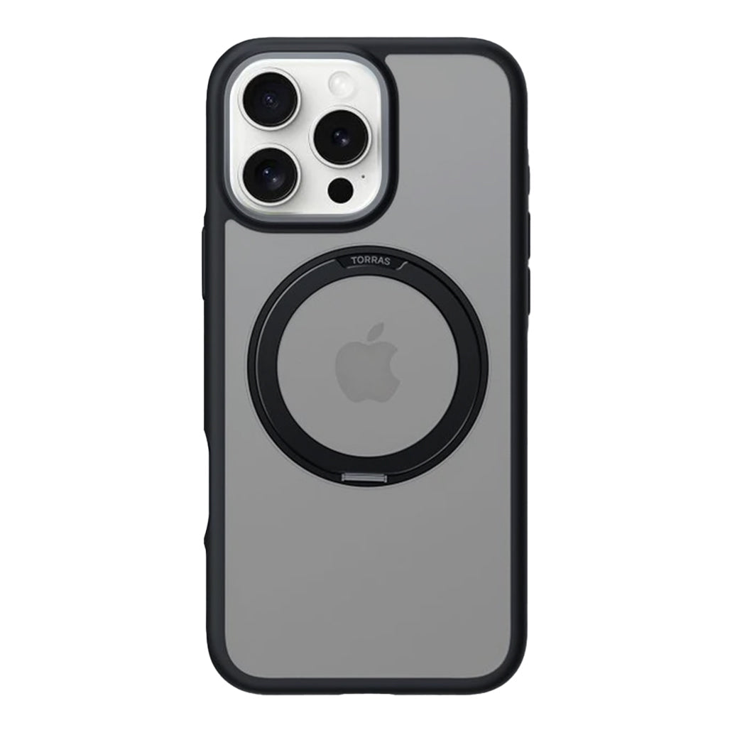 A Photo Of Torras Ostand R Fusion Case with 360° Rotating Stand for iPhone 16 Pro – Military-Grade Protection, Fingerprint & Dust Resistant