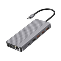 Powerology 13-in-1 USB-C Hub with Dual HDMI, 4K DisplayPort, Ethernet, and SD/MicroSD Card Slots