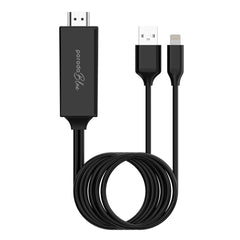A Photo Of Porodo Blue PB-HDLA2M-BK Lightning to HDMI Ultra HD