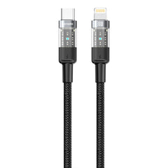 A Photo Of Porodo 30W PD Braided USB-C to Lightning Fast Charging Cable – Durable & Transparent Design, 1.2M
