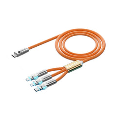 A Photo Of Porodo PD100W 3-in-1 Cable 180 Degrees Rotation: 1.2M - Orange