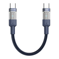 Porodo Braided 60W PD C to C Fast Charging Cable with Transparent Head 35cm