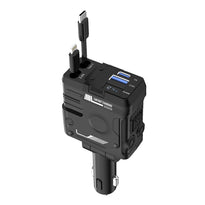 Porodo 66W Car Charger with Lightning & Type-C Cables – Black