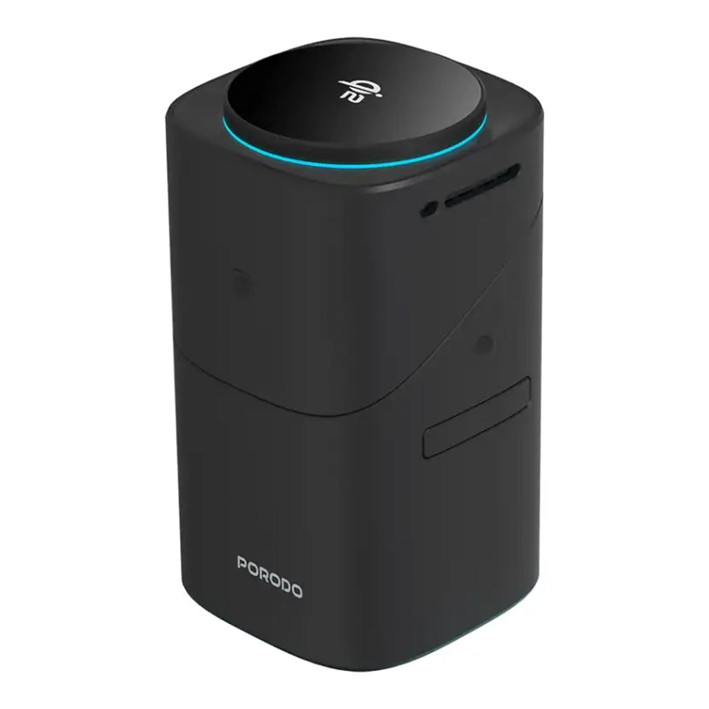 A Photo Of Porodo Auto Rotate & Slide Qi2 MagSafe Charging - Black