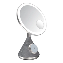 Porodo LED Makeup Mirror with Wireless Charging, Adjustable Lighting, and Bluetooth Speaker