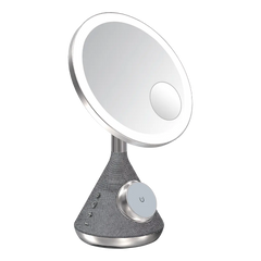 A Photo Of Porodo LED Makeup Mirror with Wireless Charging, Adjustable Lighting, and Bluetooth Speaker