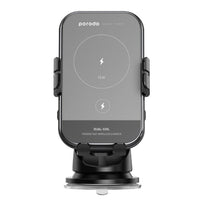 Porodo 2-in-1 Wireless Car Charger and Phone Holder with 360° Rotation and Fast Charging