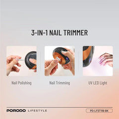 A Photo Of Porodo Lifestyle All-In-One Nail Trimmer Set – Black