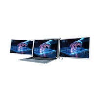 Powerology 13.3" Dual Screen Portable Monitor - Silver