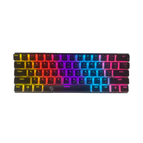 Porodo Gaming PDX224 61-Key Mechanical Keyboard - Pudding Keycaps, Red Switches, RGB Lighting, English/Arabic Layout, 1.5m USB Cable
