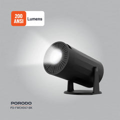 A Photo Of Porodo Gaming Projector with Wireless Controllers - Black | 130