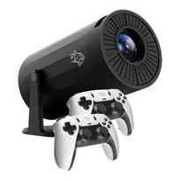 Porodo Gaming Projector with Wireless Controllers - Black | 130" Display & Retro Gaming Compatibility