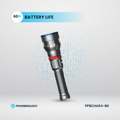 A Photo Of Powerology 4000mAh Waterproof LED Flashlight - Ultra-Durable, Long Battery Life, and High Brightness