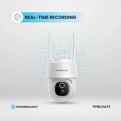 A Photo Of Powerology Built-In Solar Pan & Tilt Outdoor Camera – High-Resolution, Eco-Friendly Security Solution