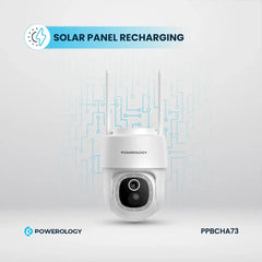A Photo Of Powerology Built-In Solar Pan & Tilt Outdoor Camera – High-Resolution, Eco-Friendly Security Solution