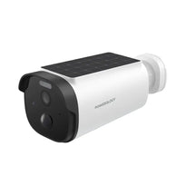 Powerology Built-in Solar Outdoor Camera - White | 2K HD, IR Night Vision, and Solar-Powered Security