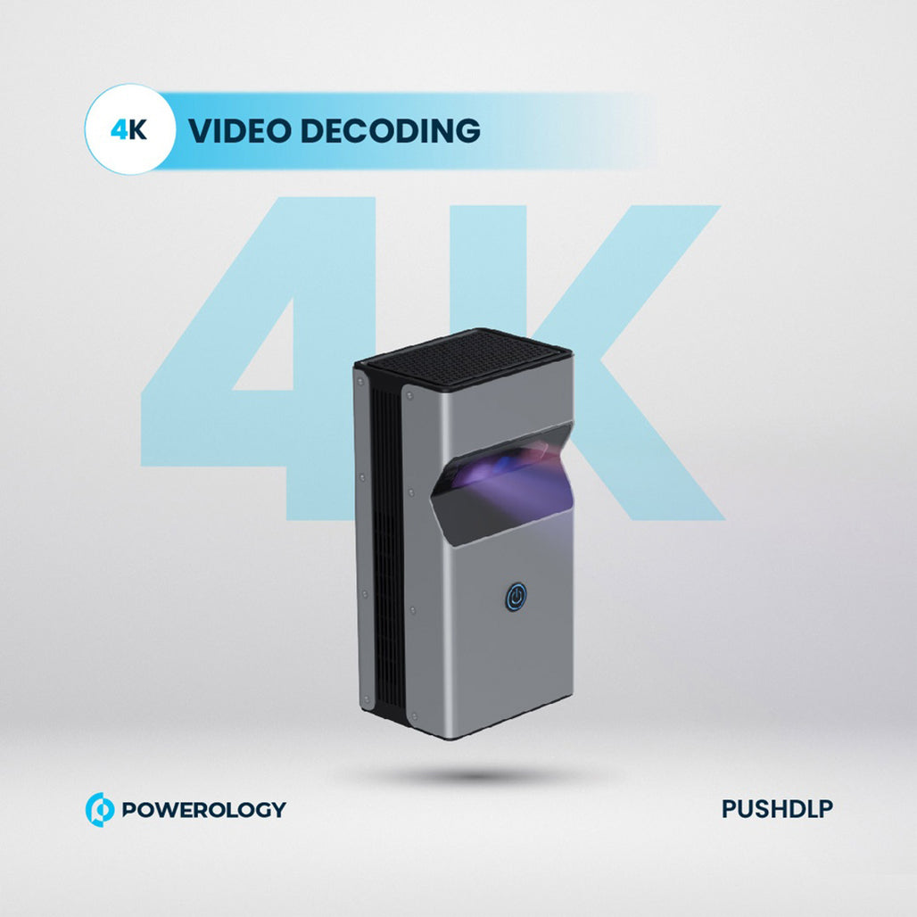 A Photo Of Powerology 4K Ultra Short Throw DLP Projector with Android 9.0, Dual WiFi, and 120-Inch Display