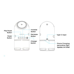 A Photo Of Powerology Qi2 Wireless Charging Station with Bluetooth Speaker – 3-in-1 Charger for Phone, Smartwatch & Earbuds