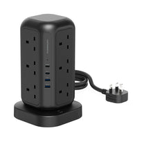 Powerology 12 Socket Multi-Port Tower Hub Extension