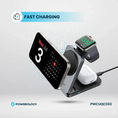 A Photo Of Powerology Qi2 Fast Charging Multi-Device Hub – Compact Wireless Charger for Apple Devices