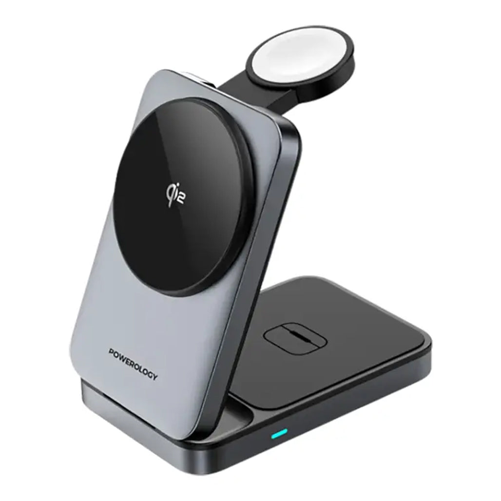 A Photo Of Powerology Qi2 Fast Charging Multi-Device Hub – Compact Wireless Charger for Apple Devices