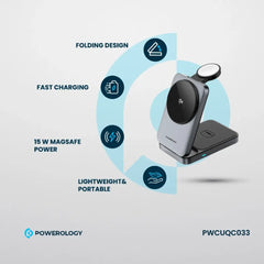 A Photo Of Powerology Qi2 Fast Charging Multi-Device Hub – Compact Wireless Charger for Apple Devices