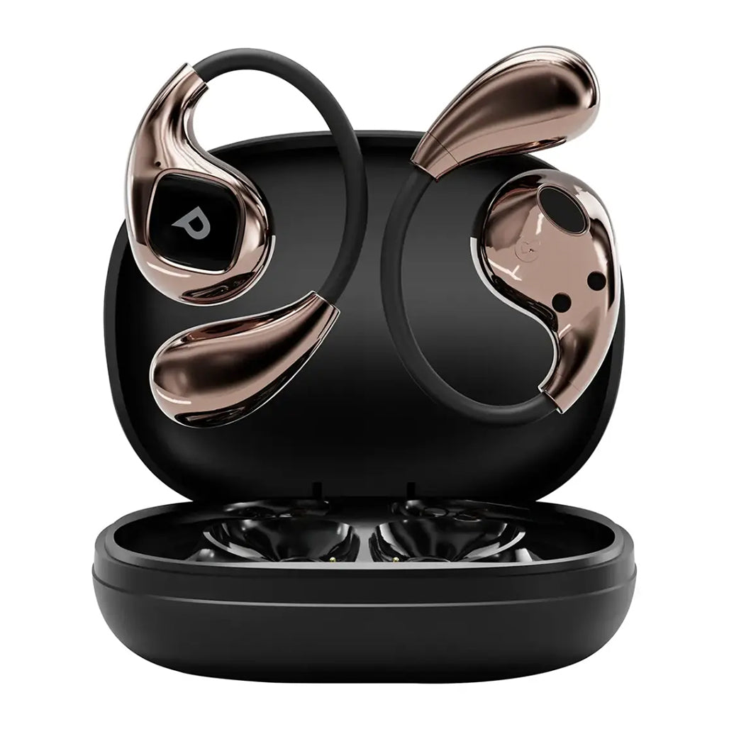 A Photo Of Powerology Nammos Open-Ear Earbuds - Matte Black