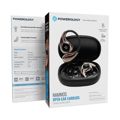 A Photo Of Powerology Nammos Open-Ear Earbuds - Matte Black