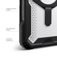 A Photo Of UAG Plasma XTE iPhone 16 Pro Case - Black/Clear | Durable, MagSafe-Compatible Case with Kickstand and 20 ft Drop Protection
