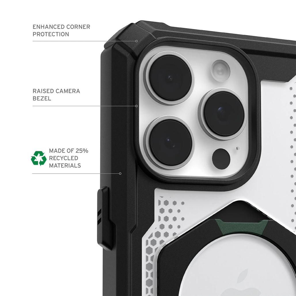 A Photo Of UAG Plasma XTE iPhone 16 Pro Case - Black/Clear | Durable, MagSafe-Compatible Case with Kickstand and 20 ft Drop Protection