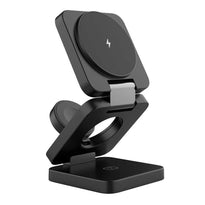Porodo 3-in-1 MagSafe Wireless Foldable Fast Charger 15W - Multi-Device Charging Station for iPhone, Apple Watch, and AirPods