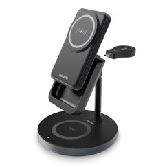 A Photo Of Porodo PD-PBFCH024-BK 5000mAh 4-In-1 MagSafe Power Bank Dock