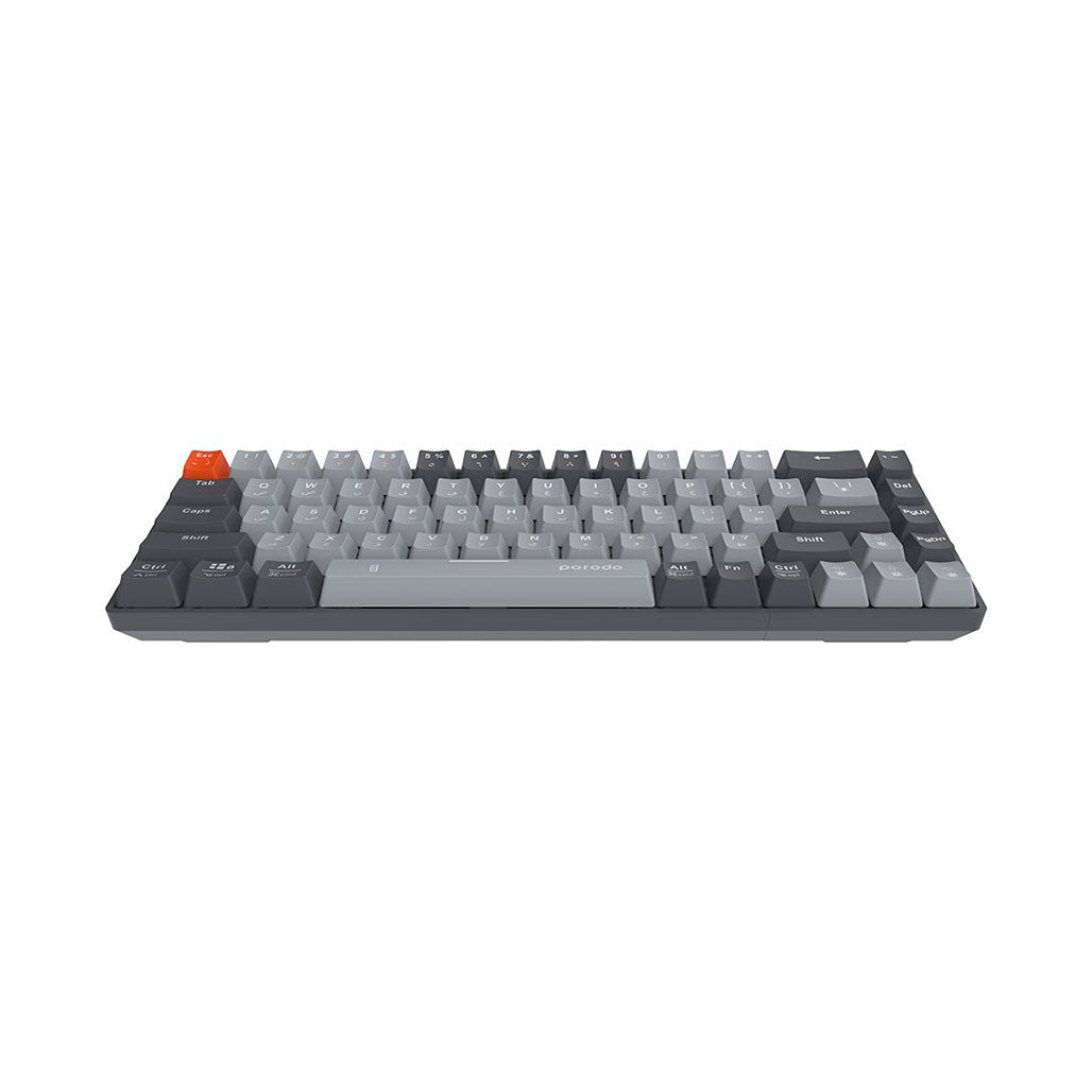 A Photo Of Porodo 68-Keys Wireless Mechanical Keyboard (English/Arabic) Ergonomic Stylish