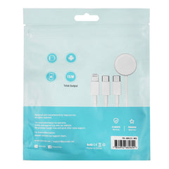 A Photo Of Porodo PB-AWLCC-WH All-in-one Cable USB-C to Lightning Type-C Watch Charger