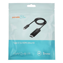 Porodo Blue PB-HDC2M-BK Type-C to HDMI Ultra HD 4K 2m