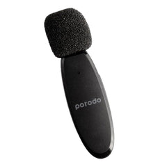 A Photo Of Porodo Dual Connector Lavalier Microphone Dual Mic - Black