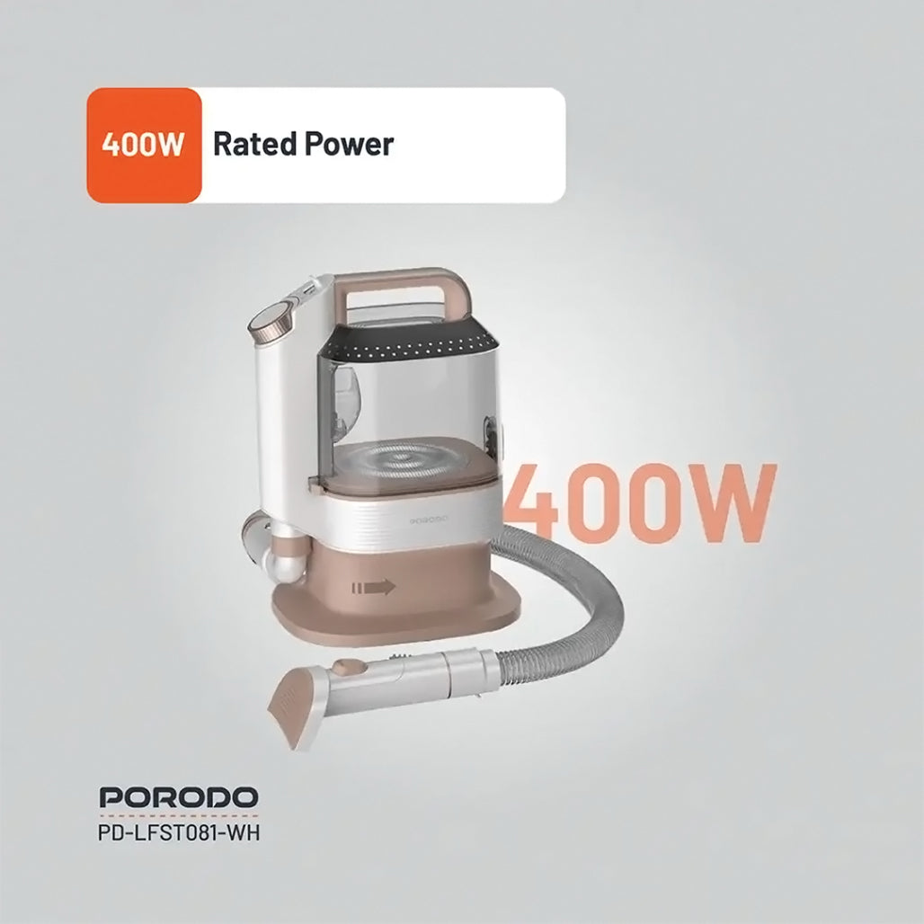 A Photo Of Porodo Lifestyle Pet Grooming Kit with Vacuum – Powerful 13500Pa Suction, Low Noise, White