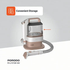 A Photo Of Porodo Lifestyle Pet Grooming Kit with Vacuum – Powerful 13500Pa Suction, Low Noise, White