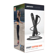 A Photo Of Porodo Lifestyle Smart Voice Jump Skip Rope | PD-SMVJP-BK