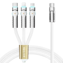 Porodo PD100W 3-in-1 Cable 180 Degrees Rotation: 1.2M - White