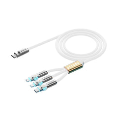 A Photo Of Porodo PD100W 3-in-1 Cable 180 Degrees Rotation: 1.2M - White