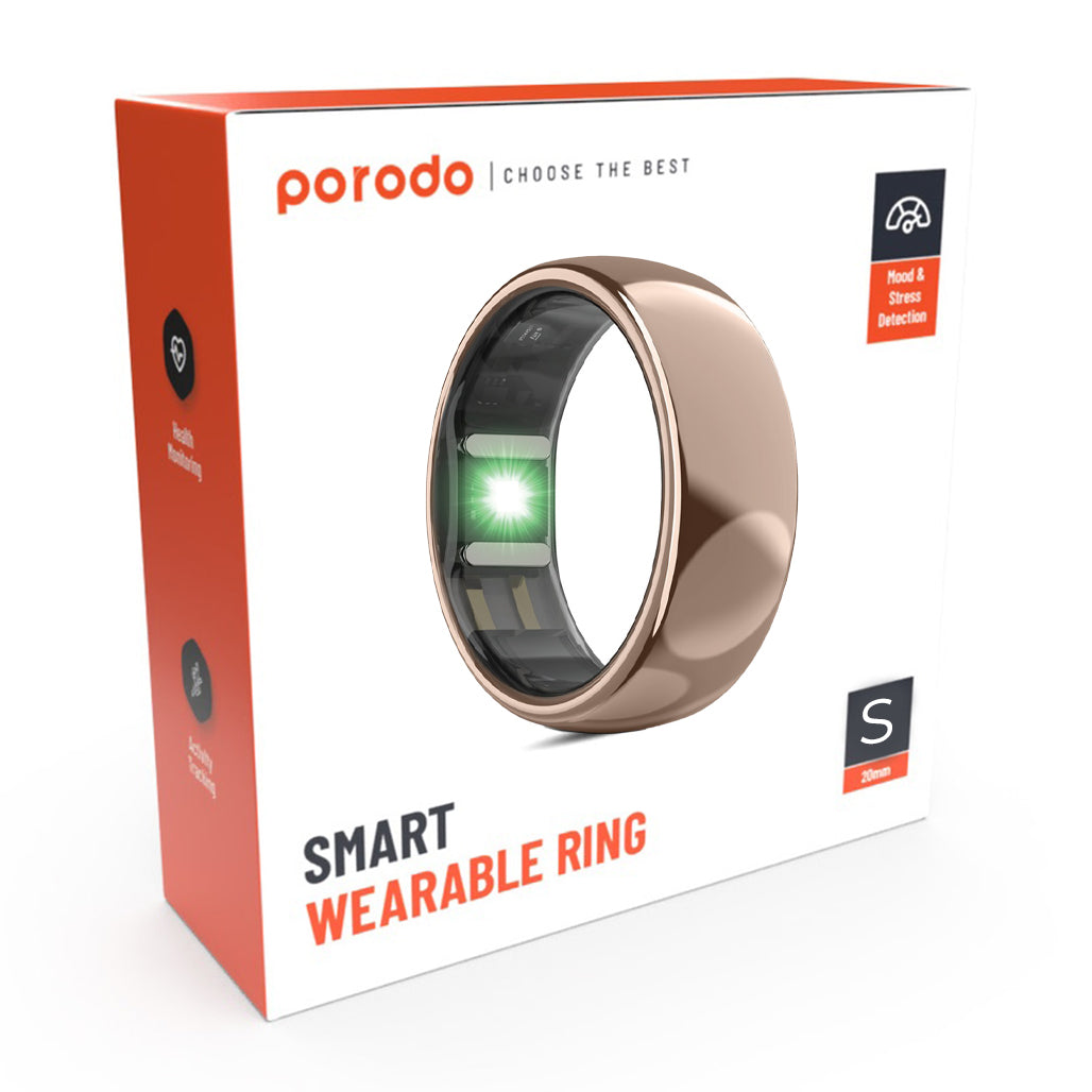 A Photo Of Porodo Smart Wearable Ring Size 8 (Small) - Rose Gold | Health Monitoring, Mood & Stress Detection, Activity Tracking