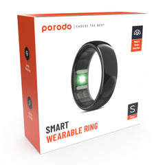 A Photo Of Porodo Smart Wearable Ring Size 8 (Small) - Black - Health Monitoring, Mood & Stress Detection, Activity Tracking