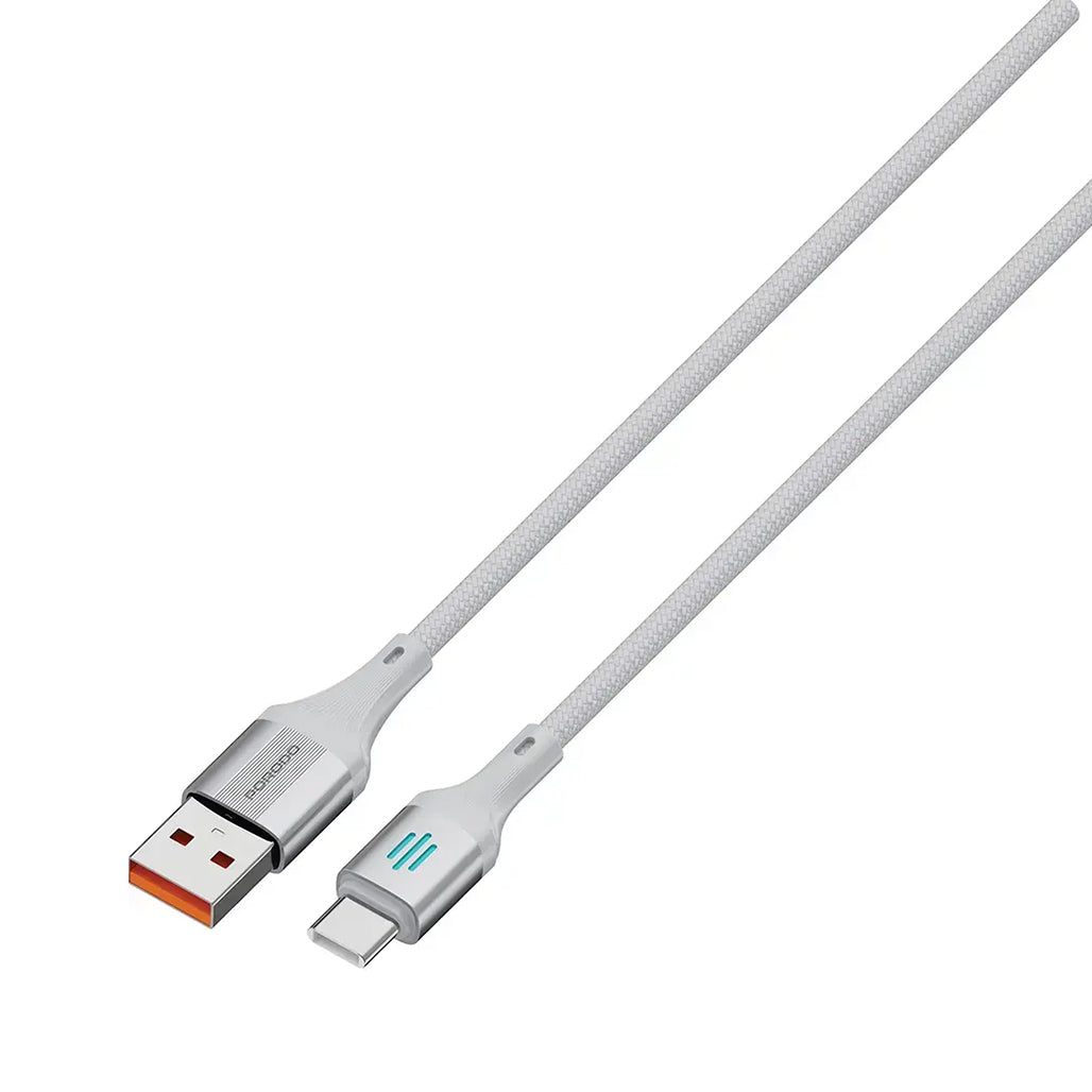 A Photo Of Porodo USB-A To USB-C Charging & Data Cable - Silver