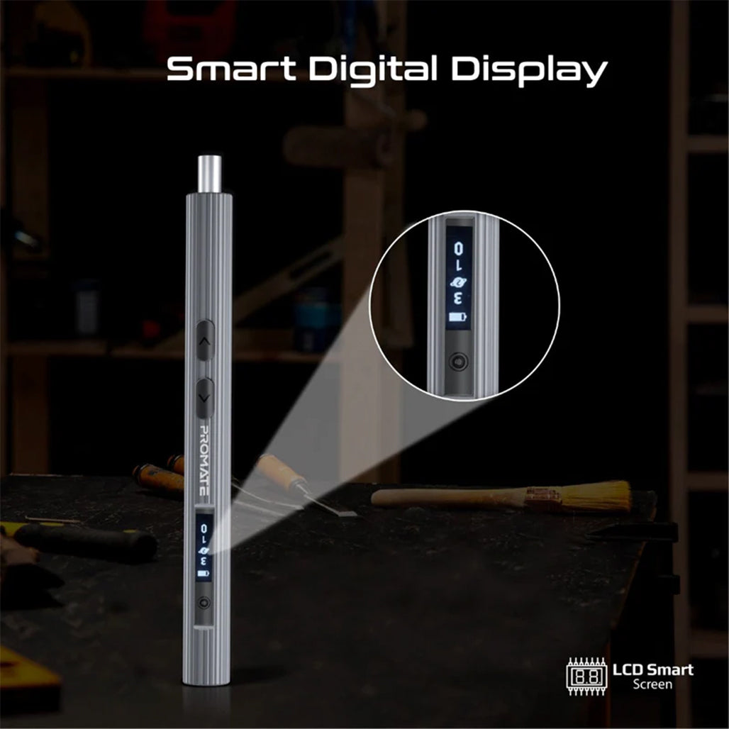 A Photo Of Promate ProTools-62A - 62-Piece Cordless Electric Screwdriver Kit with LED Light and High-Quality S2 Steel Bits