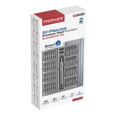 A Photo Of Promate Protools-51M - 51-Piece Premium Steel Precision Screwdriver Kit with Aluminum Alloy Handle