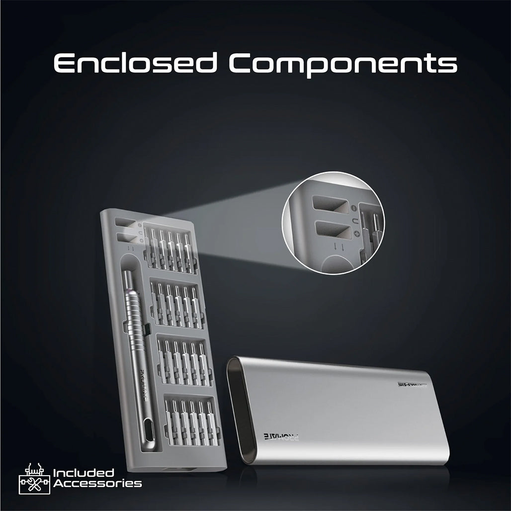 A Photo Of Promate Protools-51M - 51-Piece Premium Steel Precision Screwdriver Kit with Aluminum Alloy Handle